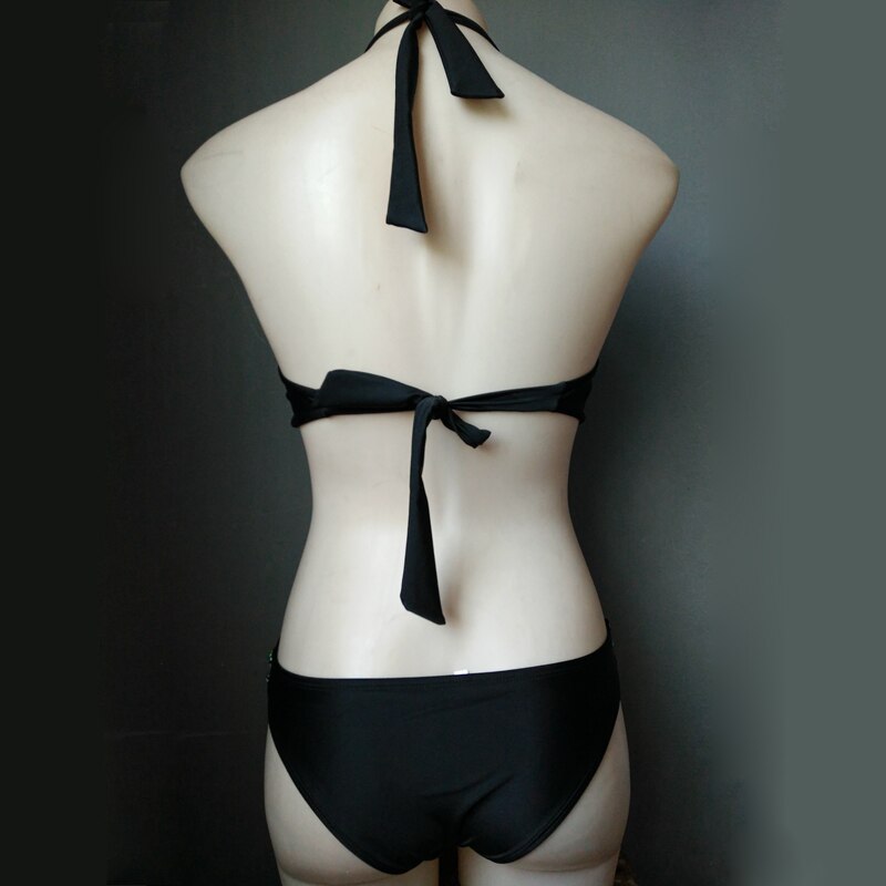 Sexy Backless Rhinestone Women Swimsuit Crystal Diamond One-Piece Swimwear Hollow Out Halter Bathing Suit Girls