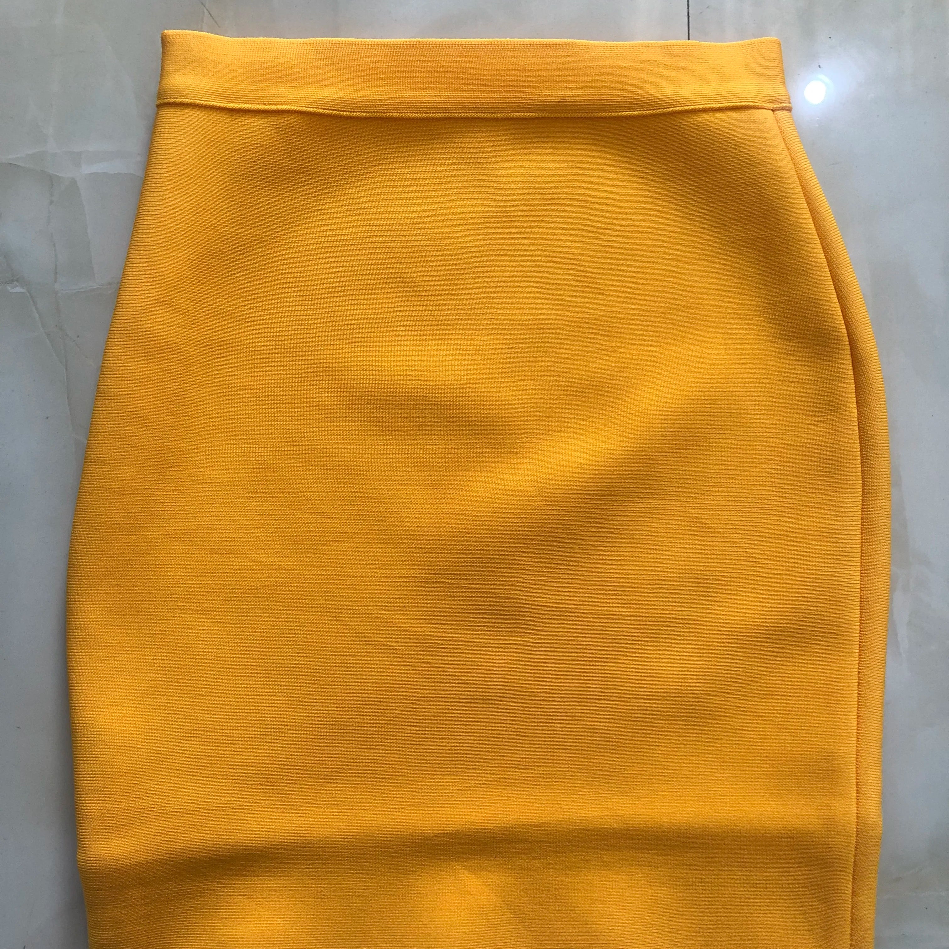 Wholesale Shipping Candy Color Sexy Women Bodycon Mini Bandage Skirt 2021 Designer Fashion Black Pencil Skirt Faldas 43cm