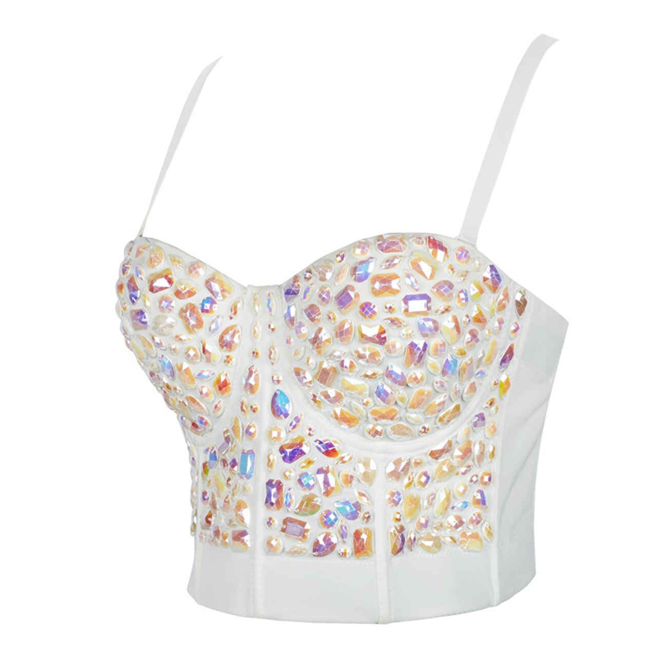 SXTHAENOO Gorgeous Rhinestone Pearl Pearl Corset Lingerie Wedding Bra Women Bra Cropped Camisole