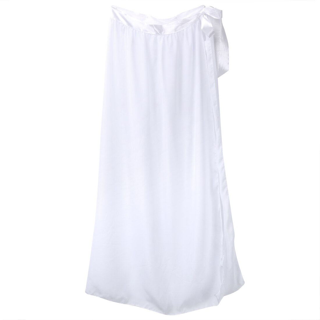 Summer Sexy Bikini Cover Up Swimwear Sheer Beach Maxi Wrap Bandage Split Skirt Sarong Pareo Casual Cover-up Beachwear White One Size