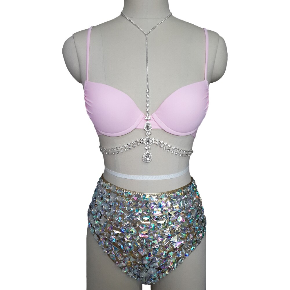 Sexy Push Up Bikini Luxury Rhinestone Diamond Swimsuit Hand Sewing Crystal Women's Swimwear Summer Beach Wear Biquini