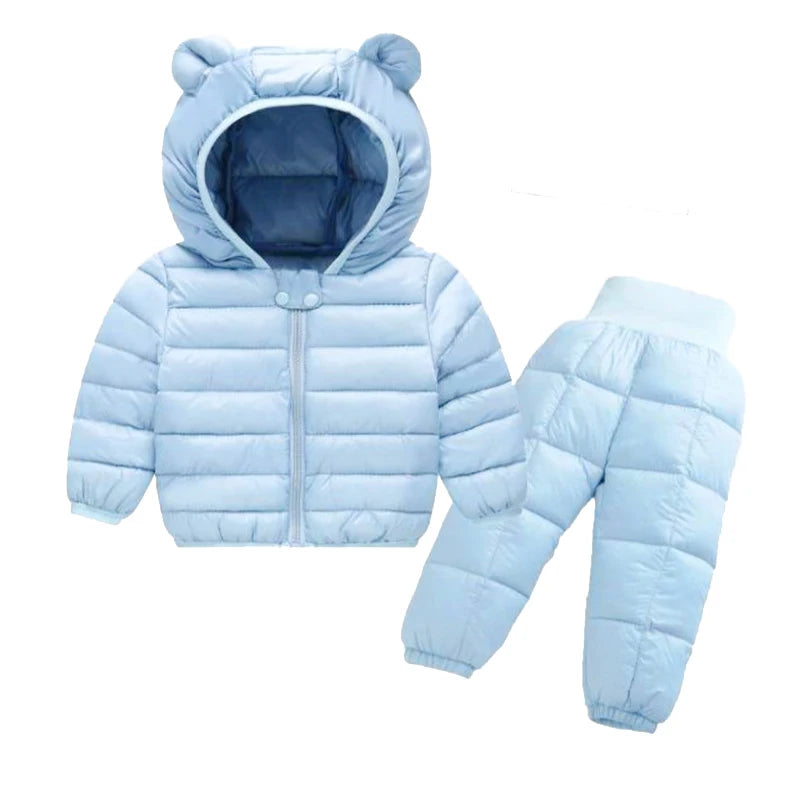 Toddler Baby Girls Boys Clothing Sets Winter Warm Down Jacket Clothes Sets Children Kids Snowsuit Coats Vest Pants Overalls