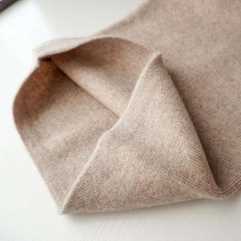 Women Pants 100% Australian Wool Knitted Wide Leg Pant 2021 Winter New Fashion Warm Long Trousers Pure Woolen Female Leggings