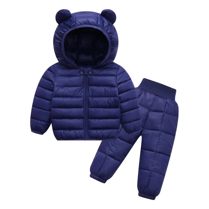 Toddler Baby Girls Boys Clothing Sets Winter Warm Down Jacket Clothes Sets Children Kids Snowsuit Coats Vest Pants Overalls