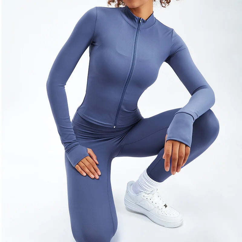 2/3PCS Sport Yoga Set Soft And Breathable High Waist Fitness Gym Suit Sportwear Women Set Workout Clothes For Women Tracksuit Blue set
