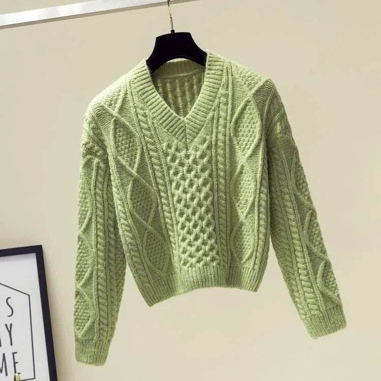 Women Autumn Winter Warm Knitted Two Pieces Sets Korean Long Sleeve Pullover Sweater Top And High Waist Skirts Sets