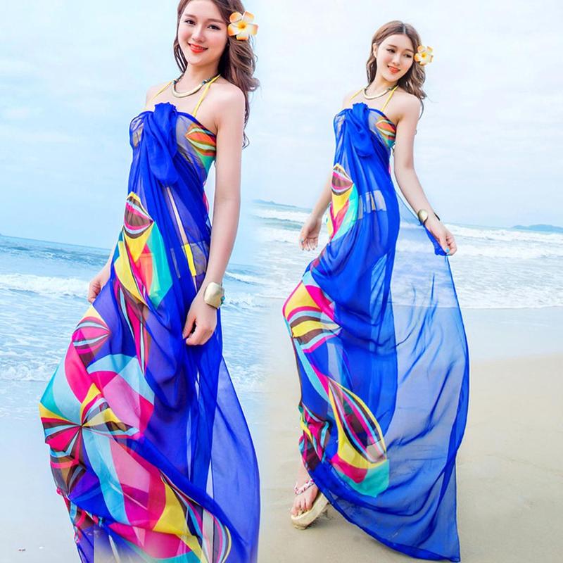 Scarf Beach Bikini Up Dress Beachwear Thin Sarong Wrap Scarf Pareo Sunscreen Cover