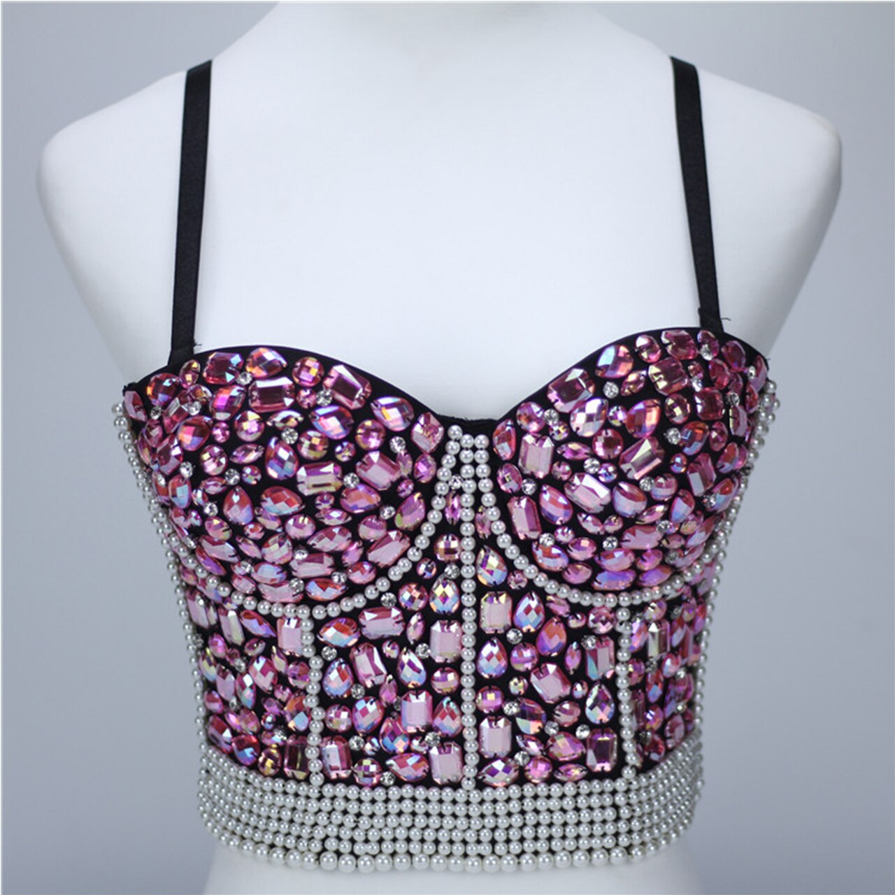 SXTHAENOO Gorgeous Rhinestone Pearl Pearl Corset Lingerie Wedding Bra Women Bra Cropped Camisole 3202 1