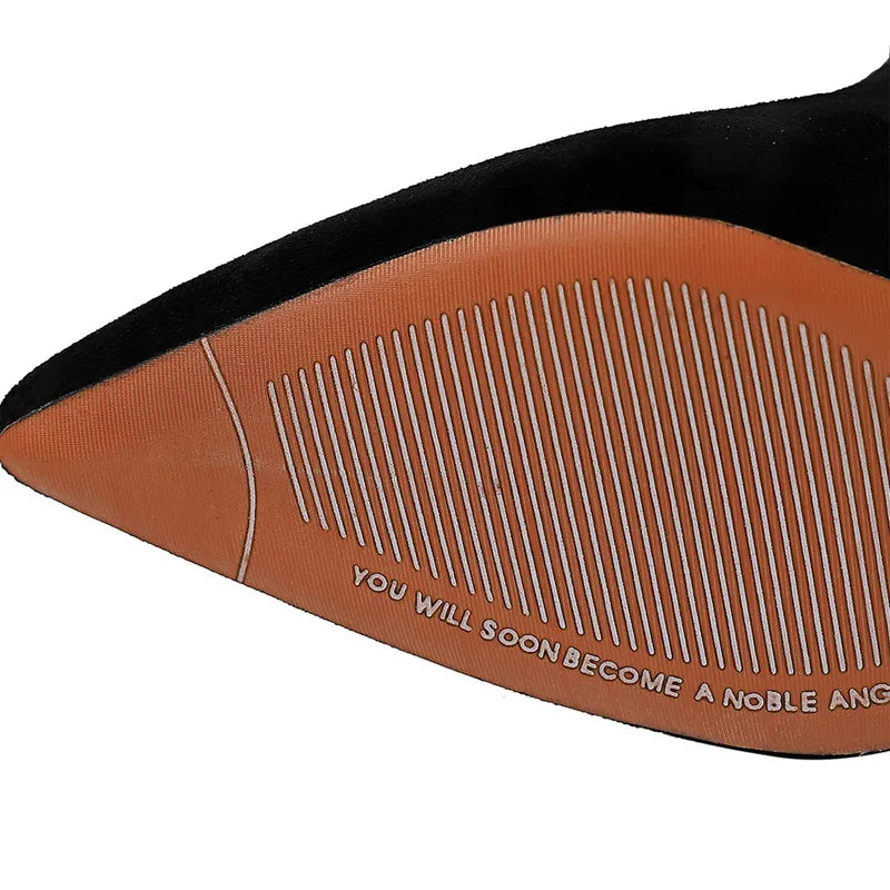 Shoes Suede Sexy Over-the-Knee Boots Black Plush Warm Women Winter Boots Thin High Heel Boots Long Boots Plus Size 42 43