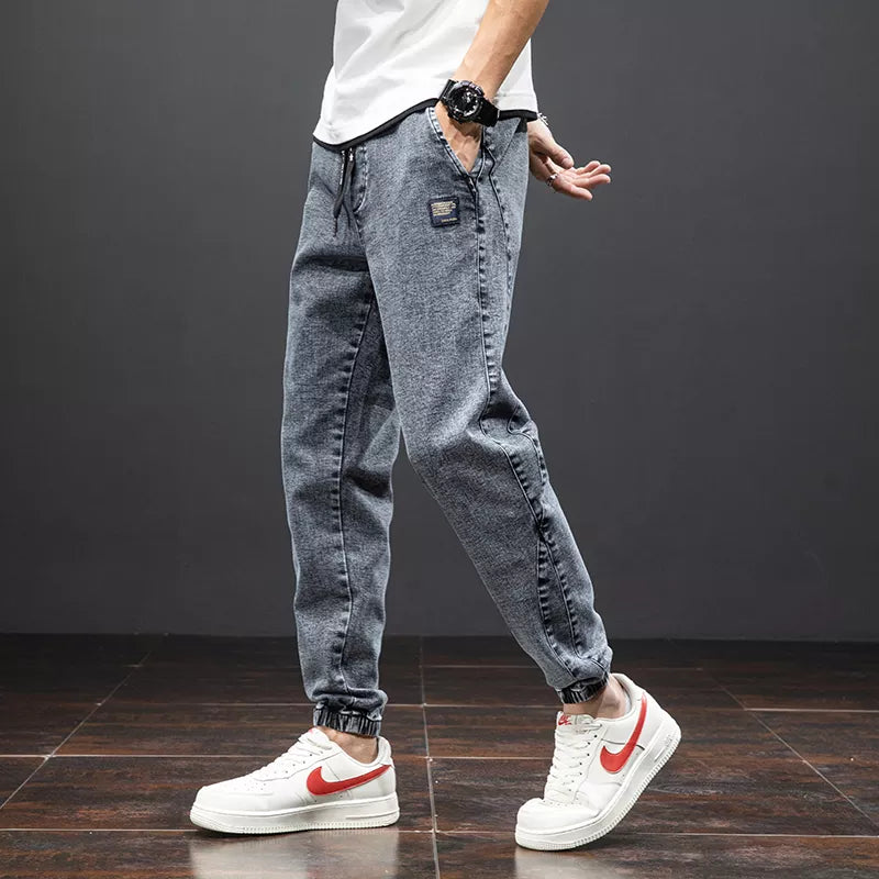 Spring Summer Black Blue Cargo Jeans Men Streetwear Denim Jogger Pants Men Baggy Harem Jean Trousers Plus Size 6XL 7XL 8XL GRAY