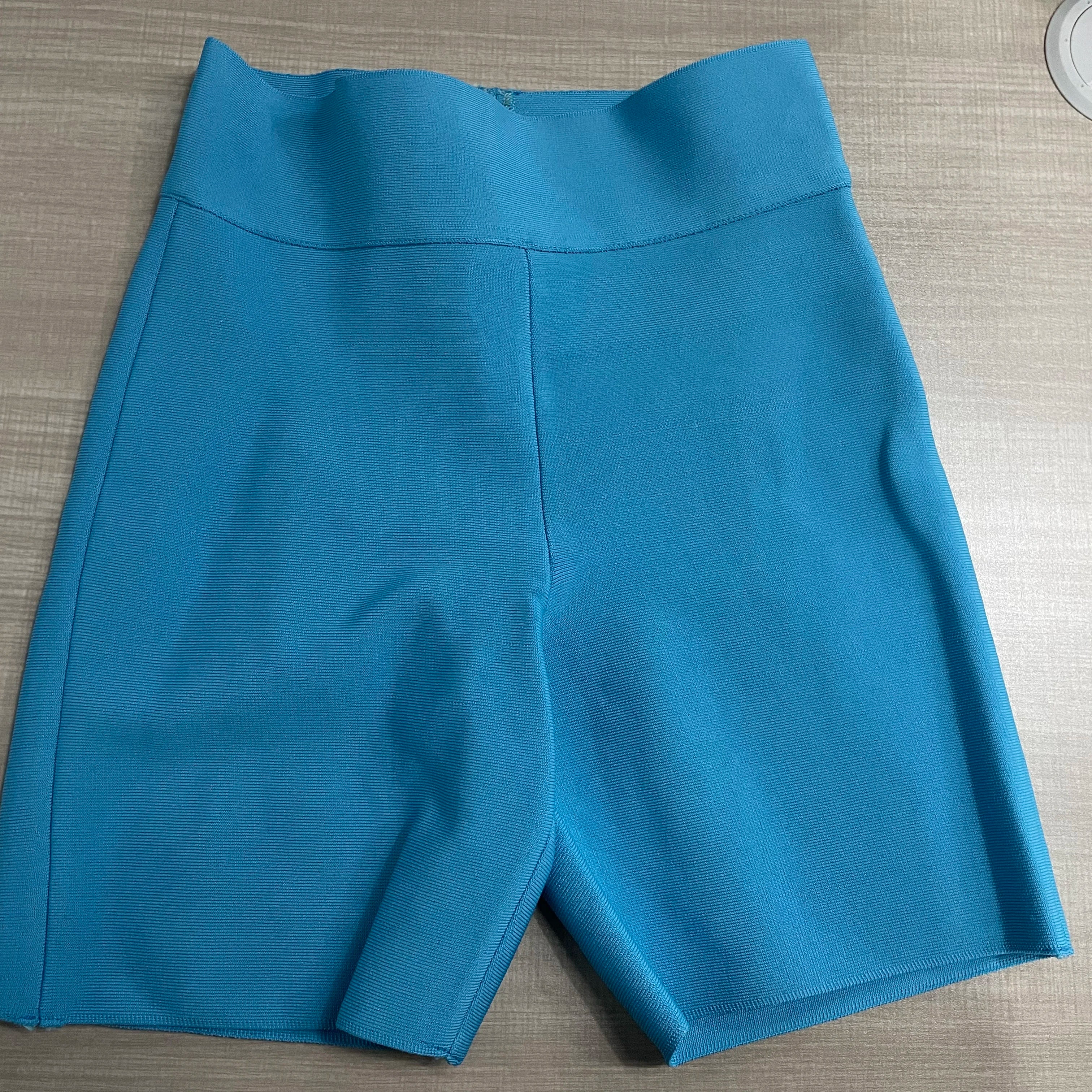 Women Sports Outfit Female Yoga Gym Fitness Black Gray White Running Rayon Bandage Shorts Pants Blue