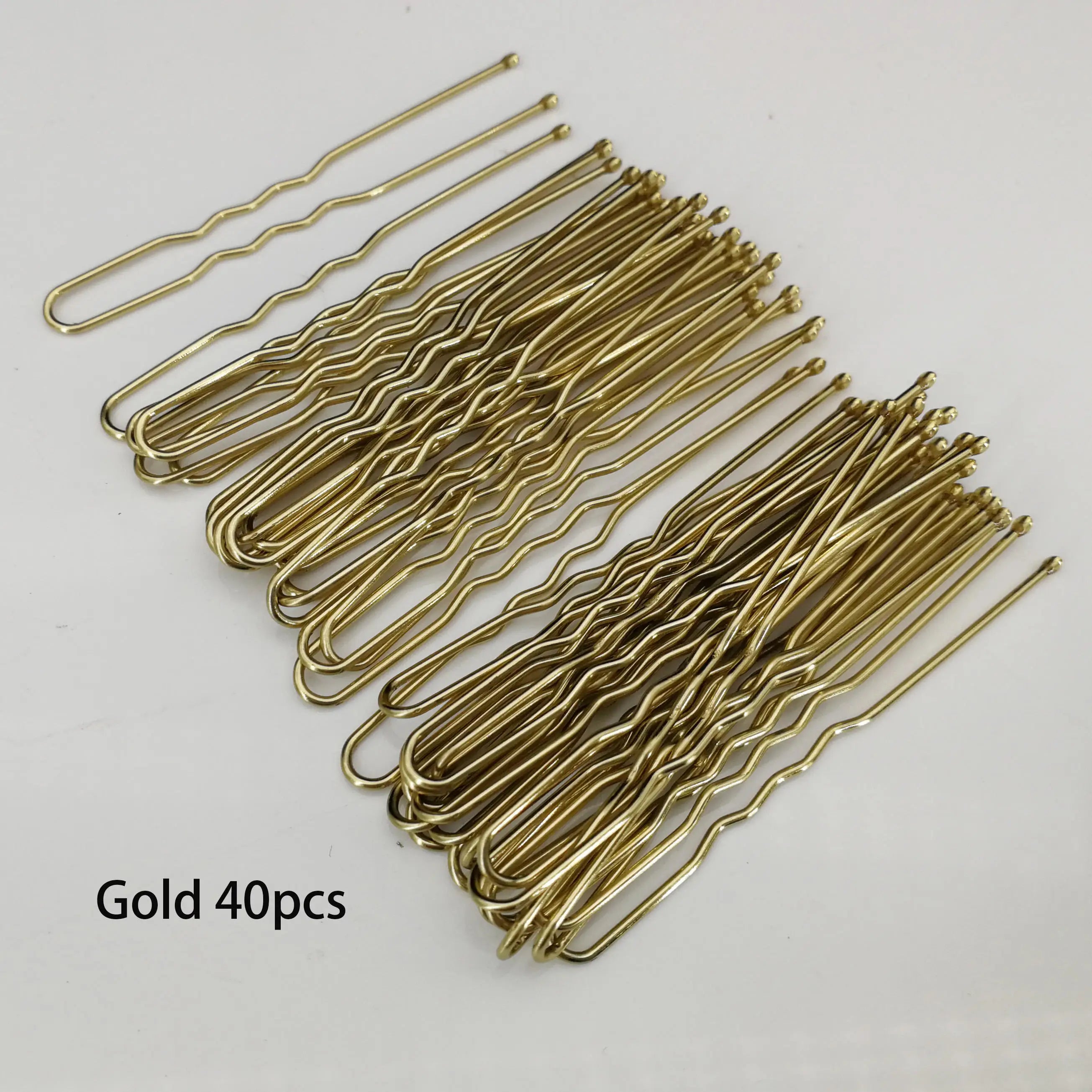 Women U-shaped Pin Metal Barrette Clip Hairpins Simulated Pearl Bridal Tiara Hair Accessories Wedding Hairstyle Design Tools 40pcs set3 gold