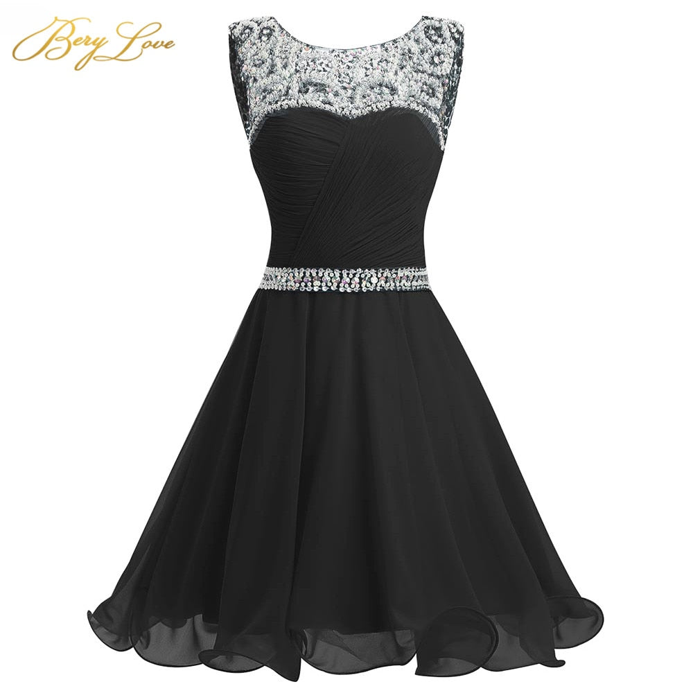 Royal Blue Short Homecoming Dress Mini Beaded Chiffon Homecoming Gowns Short Graduation Dresses Gowns Prom Dresses Black