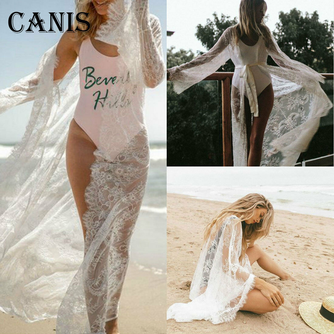 Sexy Pareo Beach Cover Up Beachwear Swimwear Hollow Bikini Beachwear Cover Up Lady Summer Sunproof Dress Bathing Suit