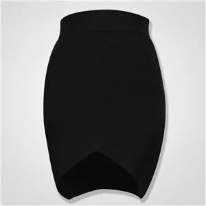 Ladies Rayon Black Thick Rayon Pencil Bandage Skirt Cute Mini Skirt black