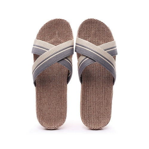 Suihyung Summer Flax Slippers Women Men Casual Linen Slides Multi-Style Non-Slip EVA Home Flip Flops Indoor Shoes Female Sandals
