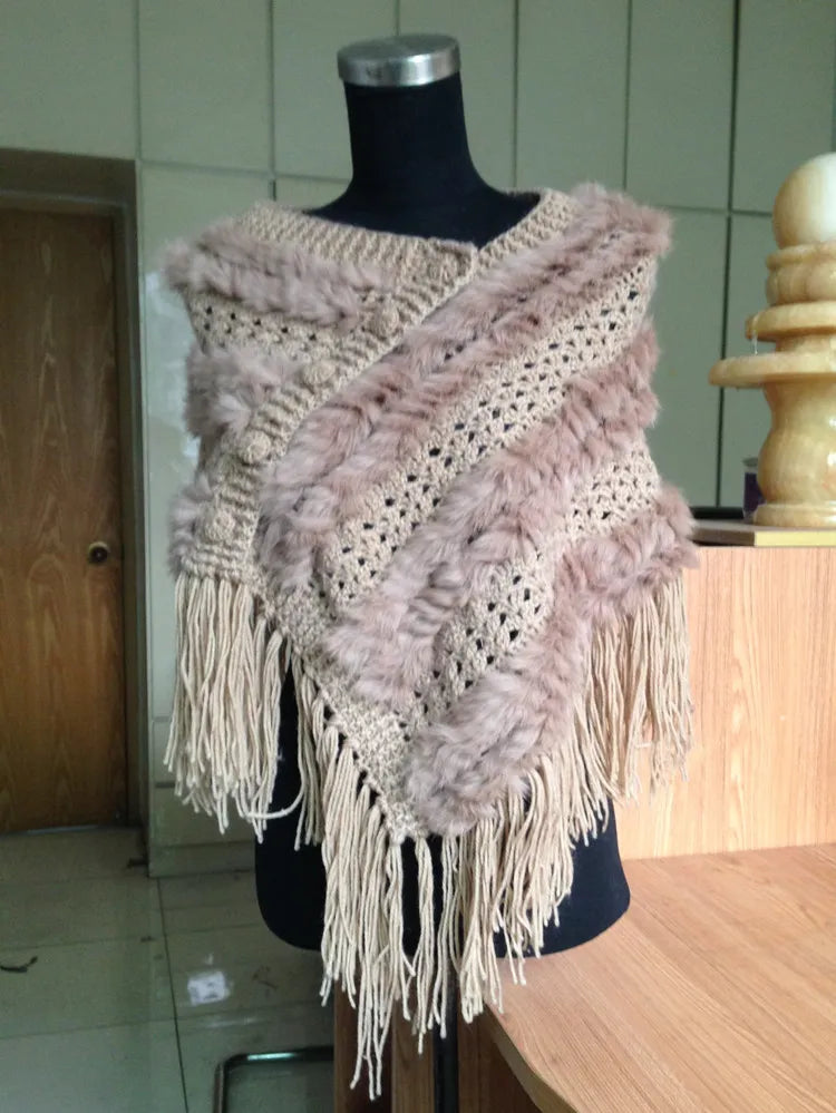 Spring wearing coat rabbit fur cape women's fur shawl all-match bride wedding formal dress free shipping