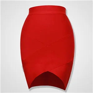 Ladies Rayon Black Thick Rayon Pencil Bandage Skirt Cute Mini Skirt Red
