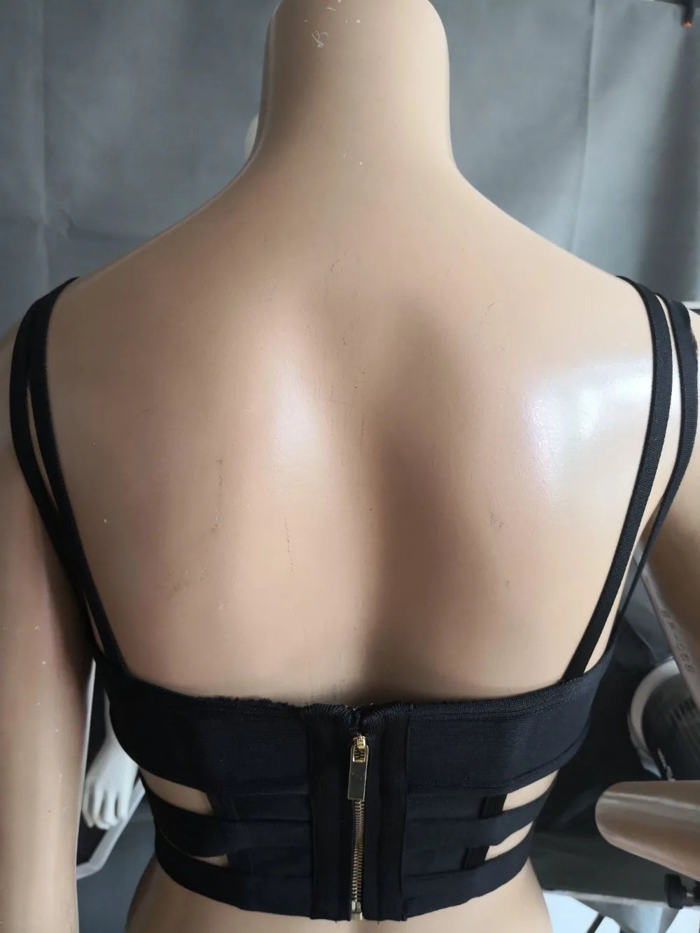 Celebrity Black Red White Sleeveless Button Short Bandage Top Bodycon Sexy Top Wear