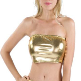 Sexy Gold Strapless Dressy Crop Top Women Shiny Stretch Party Clubwear Sequin Tube Top Bandeau Tank Top Dance Costumes Gold