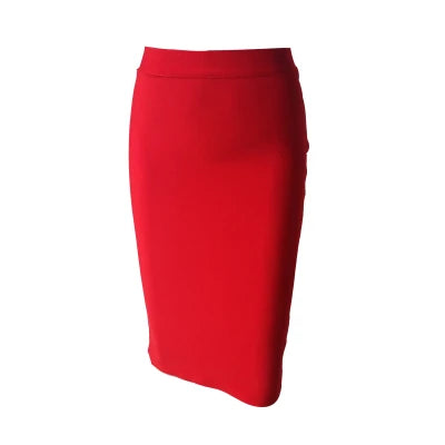 Wholesale Women Summer Fashion Sexy Black Blue Orange Red Beige Bandage Skirt 2022 Designer A Line Pencil Skirt Faldas 60cm Red