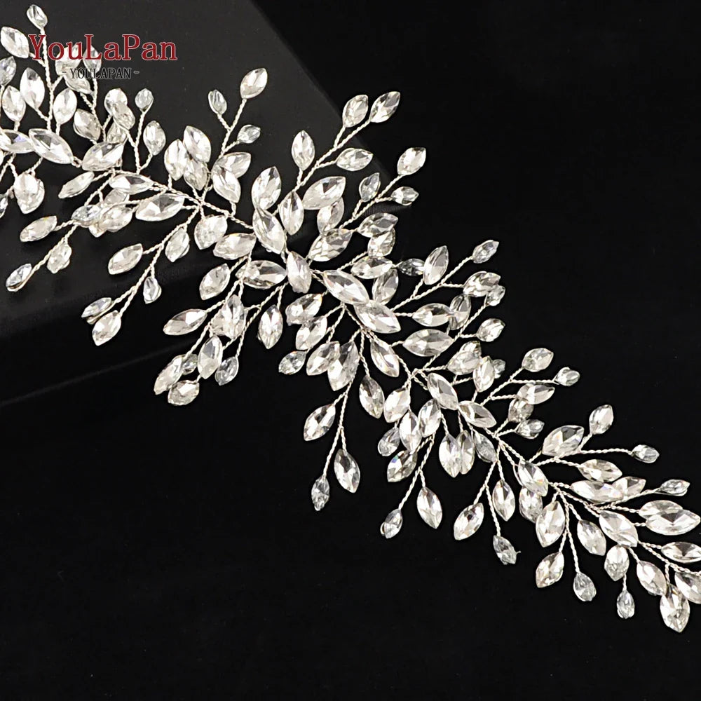 YouLaPan Fast Shipping Wedding Dress Belt Bridal's Belt Rhinestone Belt Wedding Bridal Sash Belt Silver Crystal Belt SH237