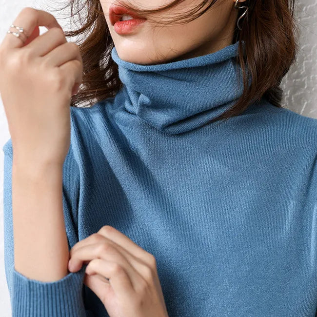 Cashmere sweater woman fashion 2019 women turtleneck cashmere sweater women knitted pullover women sweater Casual tops M-XXXL Haze blue
