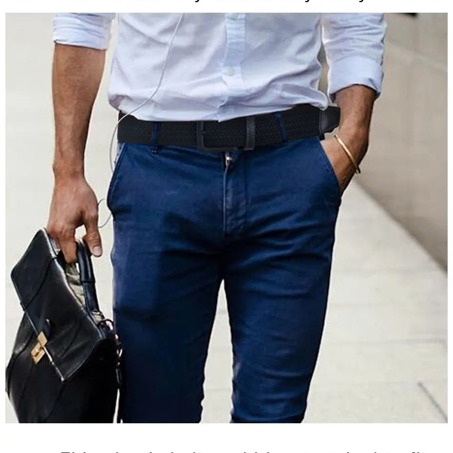 MaiKun Canvas Belts for Men Fashion Metal Pin Buckle Military Tactical Strap Male Elastic Belt for Pants Jeans