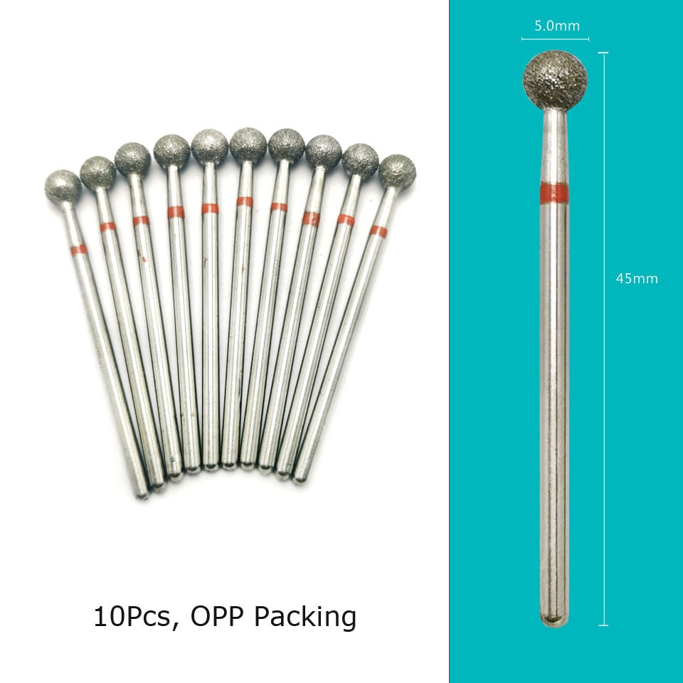 HYTOOS 10pcs/Set Nail Drill Bits Diamond Cutters for Manicure Cuticle Burr Milling Cutter for Pedicure Nails Accessories Tools