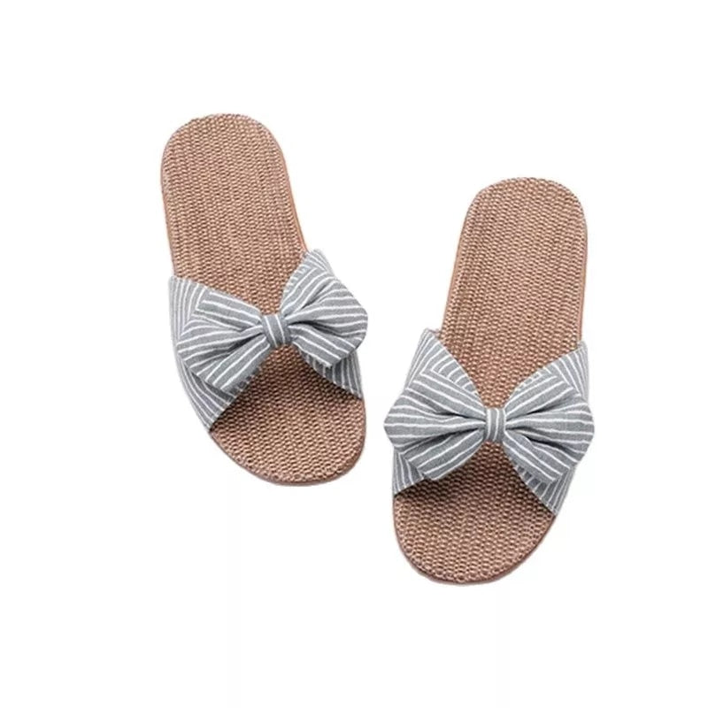 Suihyung Summer Flax Slippers Women Men Casual Linen Slides Multi-Style Non-Slip EVA Home Flip Flops Indoor Shoes Female Sandals