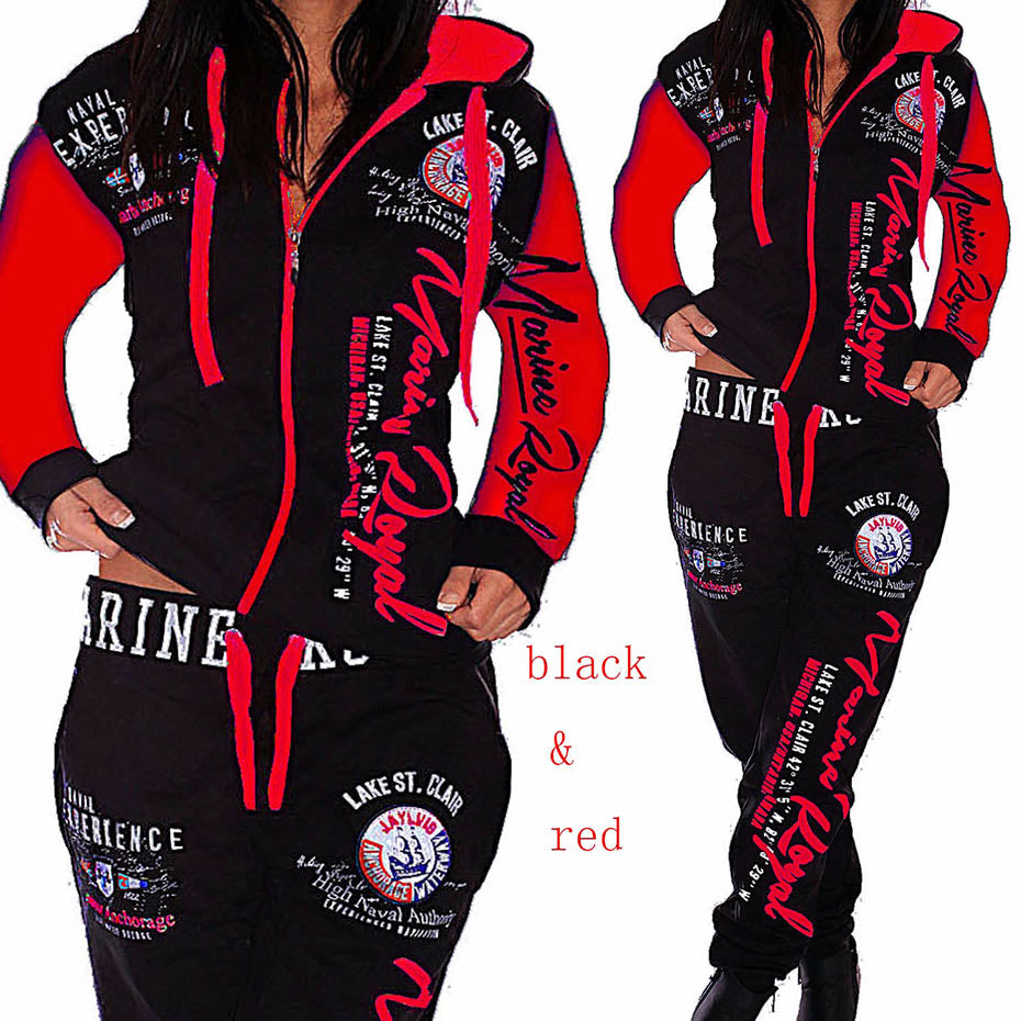 女性 2 個スポーツウェア秋冬女性スーツファッションフード付きジョガー女性のスポーツスーツセット女性のトラックスーツセット