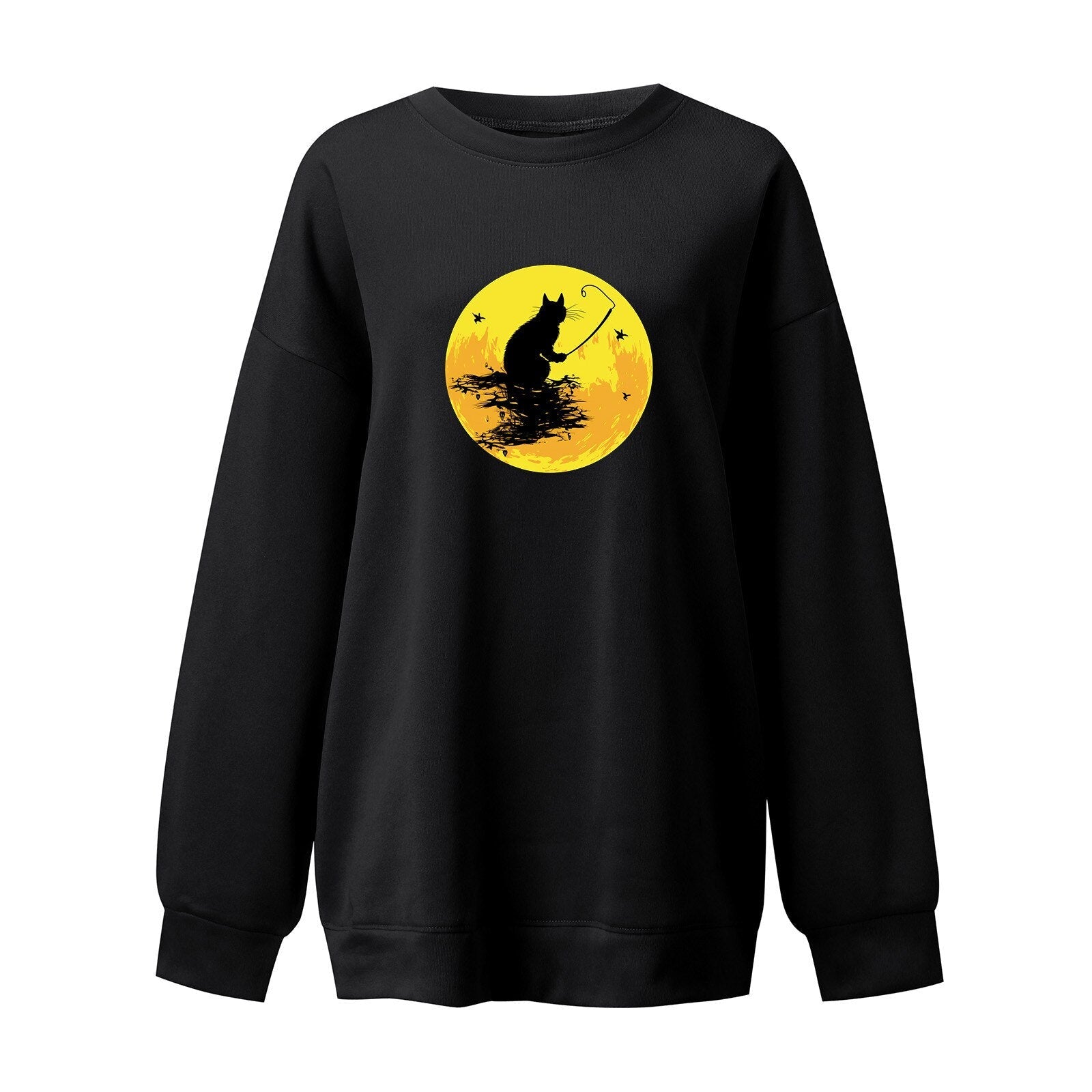 Halloween Animal Print Sweatshirts Personality Sweatshirt Pullover Sweater Women's Sweatshirt Hoodless Streetwear Moletom 2024