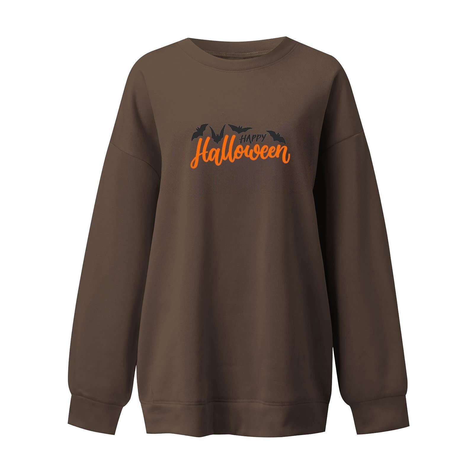 Halloween Harajuku Sweatshirts Bat Letter Print Sweatshirt Sweater Round Neck Women's Sweatshirt Long Sleeve Outfits Moletom