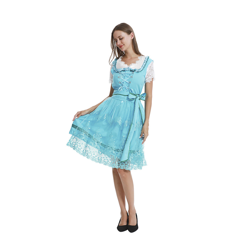 Halloween Maid Uniform Beer Festival Stage Performance Costume Green