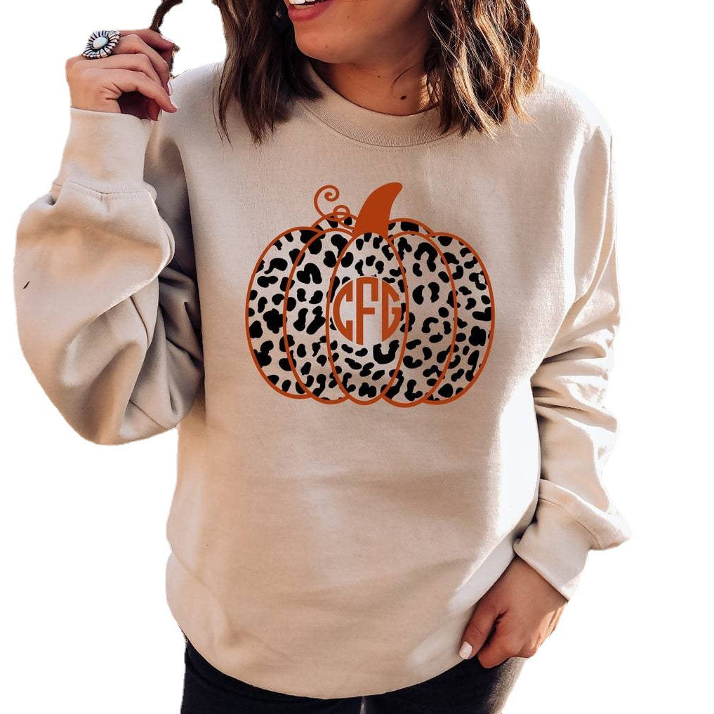 Halloween Printed Round Neck Long Sleeve Sweater