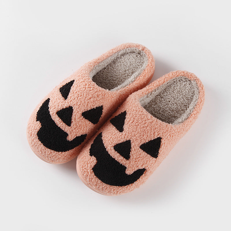 Halloween Pumpkin Cartoon Thermal Winter Cotton Slippers AMAIO