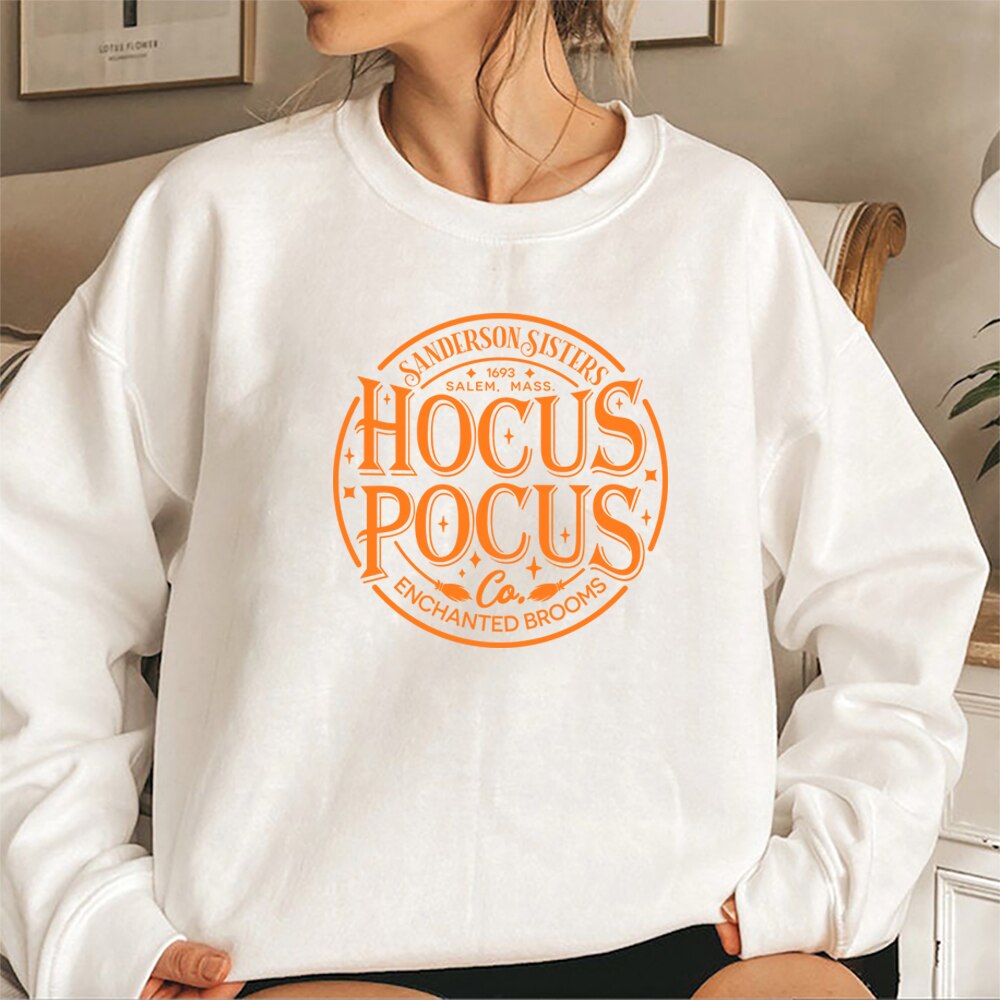 Halloween Sanderson Sisters Sweatshirt Just A Bunch of Hocus Hoodie Basic Witch Sweater Halloween Witch Crewneck Sweatshirts
