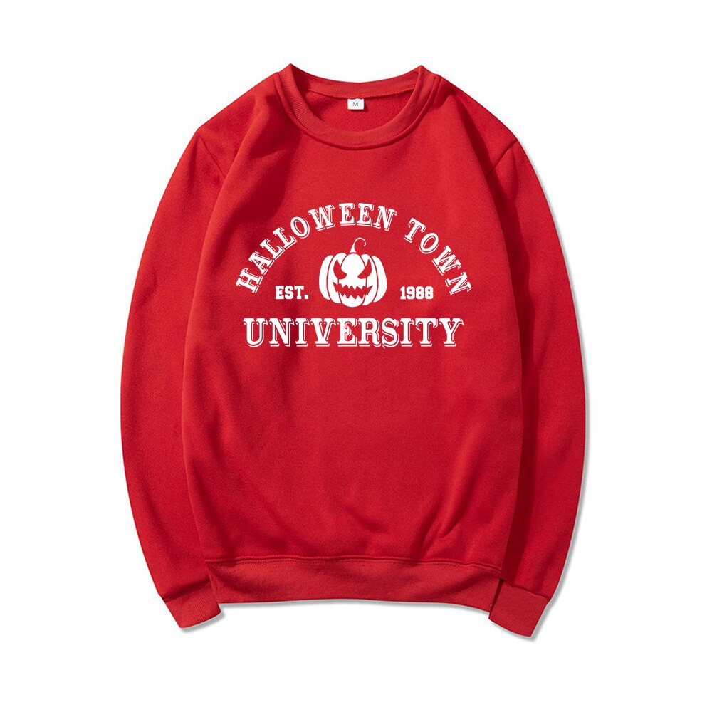 Halloweentown University Crewneck Sweatshirt Halloween Town Est 1998 Pullovers Fall Halloween Hoodies Pumpkin Sweatshirts Hoodie Red