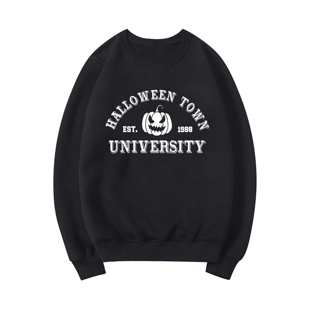 Halloweentown University Crewneck Sweatshirt Halloween Town Est 1998 Pullovers Fall Halloween Hoodies Pumpkin Sweatshirts Hoodie