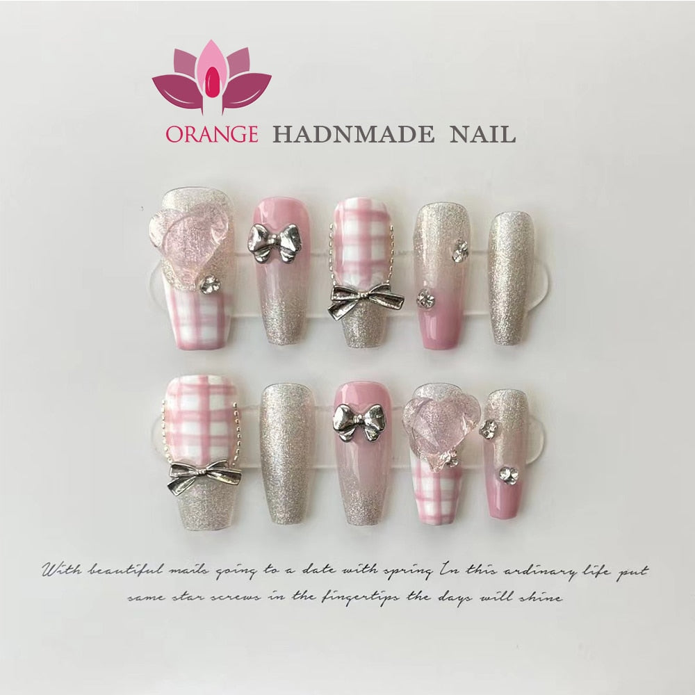 Handmade Anime Fake Press On Nails Professional Full Cover Japanese decorated Manicuree Wearable Nail Art XS S M L Size Nails