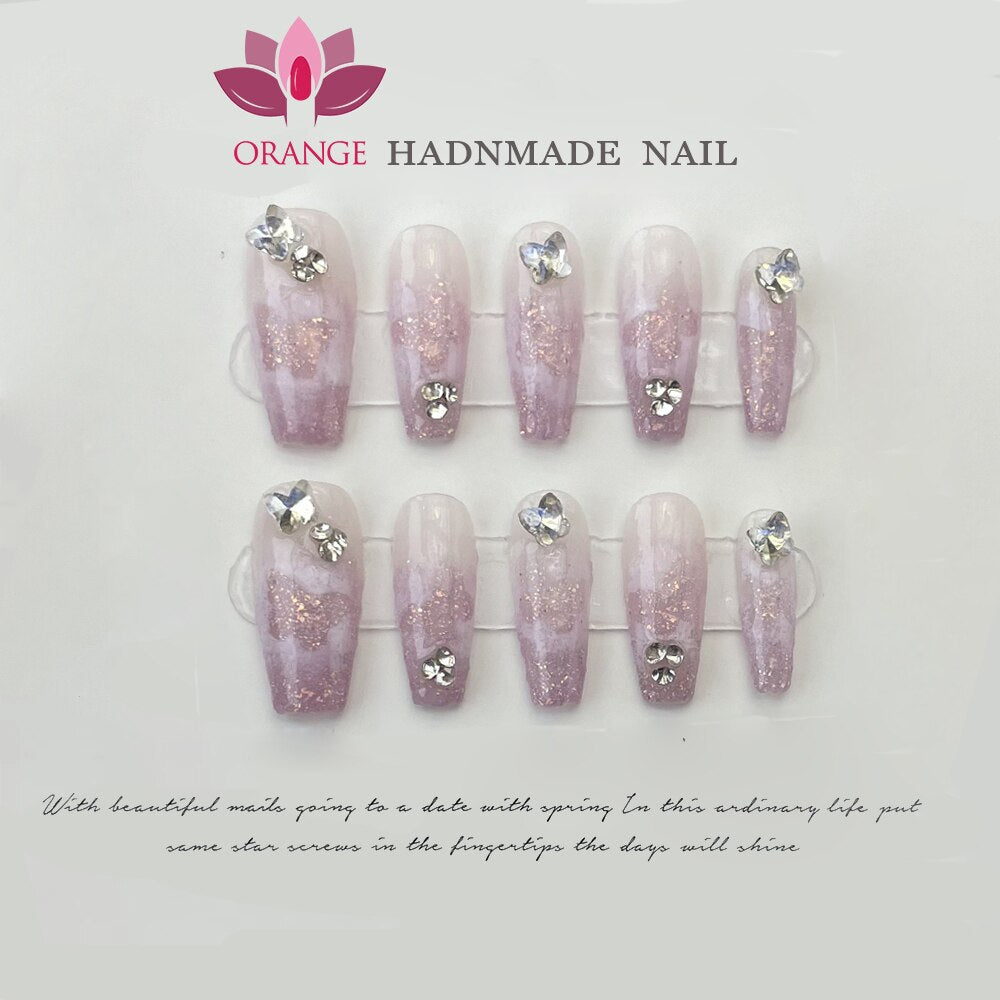 Handmade Anime Fake Press On Nails Professional Full Cover Japanese decorated Manicuree Wearable Nail Art XS S M L Size Nails