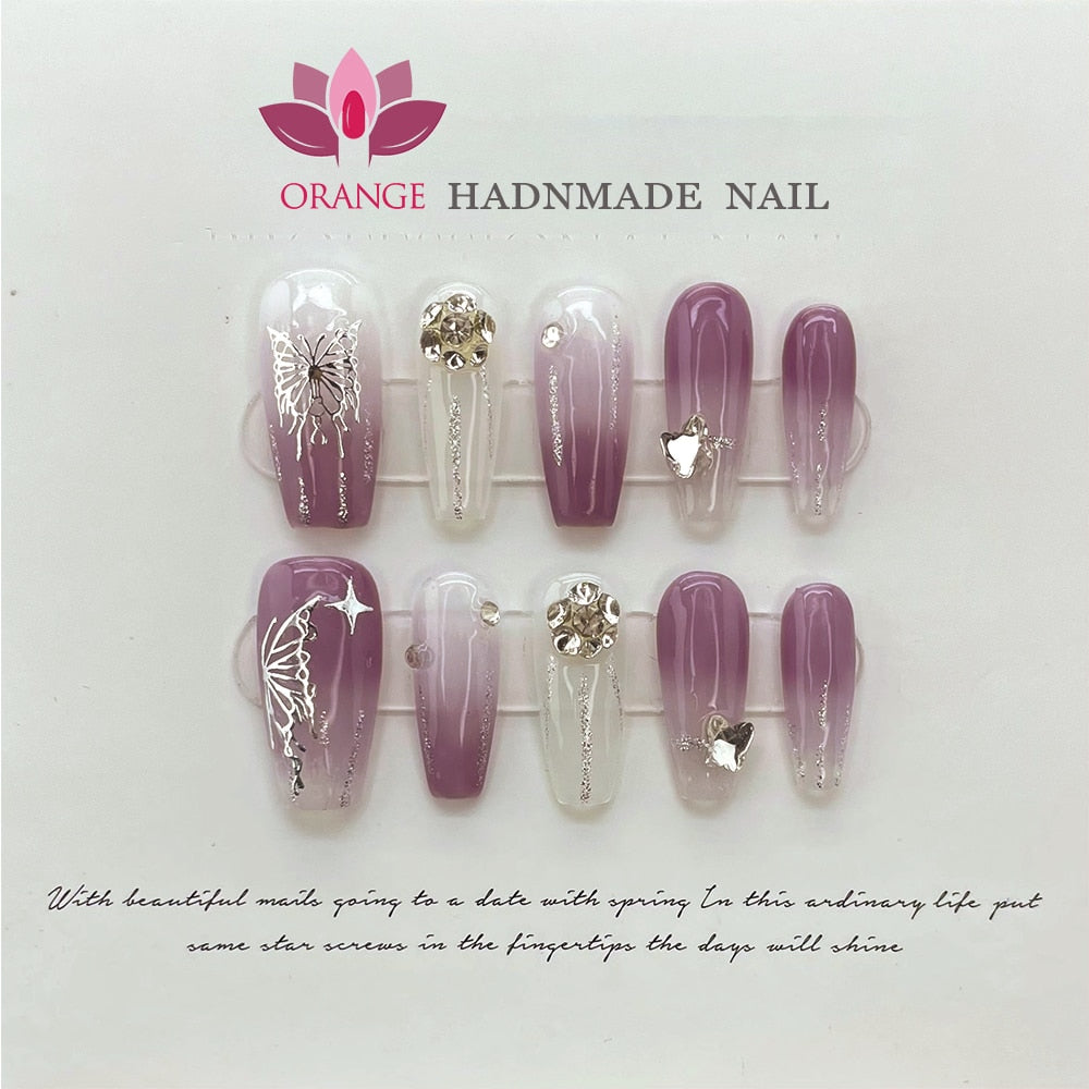 Handmade Anime Fake Press On Nails Professional Full Cover Japanese decorated Manicuree Wearable Nail Art XS S M L Size Nails