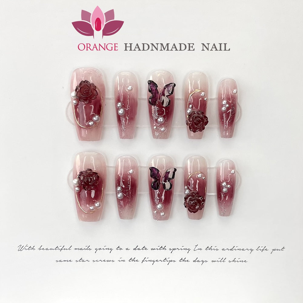 Handmade Y2k Press On Nails Reusable Decoration Fake Nails Full Cover Artificial Manicuree Wearable XS S M L Size Nails Art
