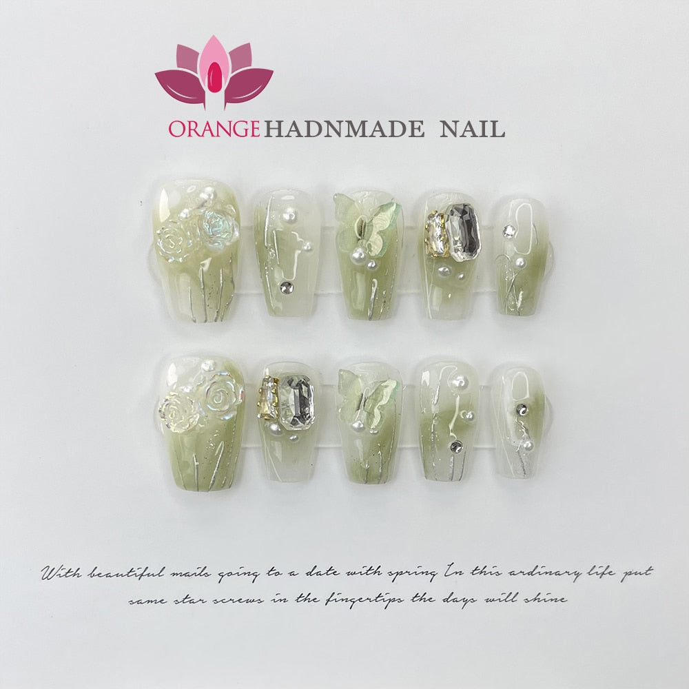 Handmade Y2k Press On Nails Reusable Decoration Fake Nails Full Cover Artificial Manicuree Wearable XS S M L Size Nails Art