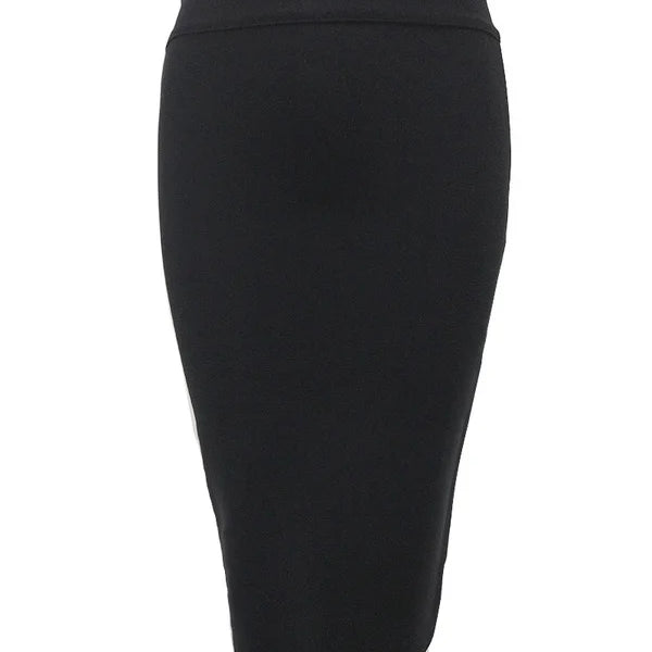 16 Colors Tight Pink Green Black Rayon Knee Length Bandage Skirt Night Club Party Skirt black