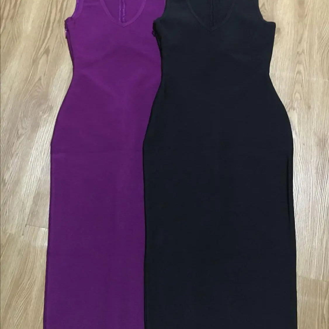 Wholesale Sexy V Neck Cut Out Black Purple Knee Length Women Summer Bandage Dress 2021 Fashion Evening Party Dress Vestido