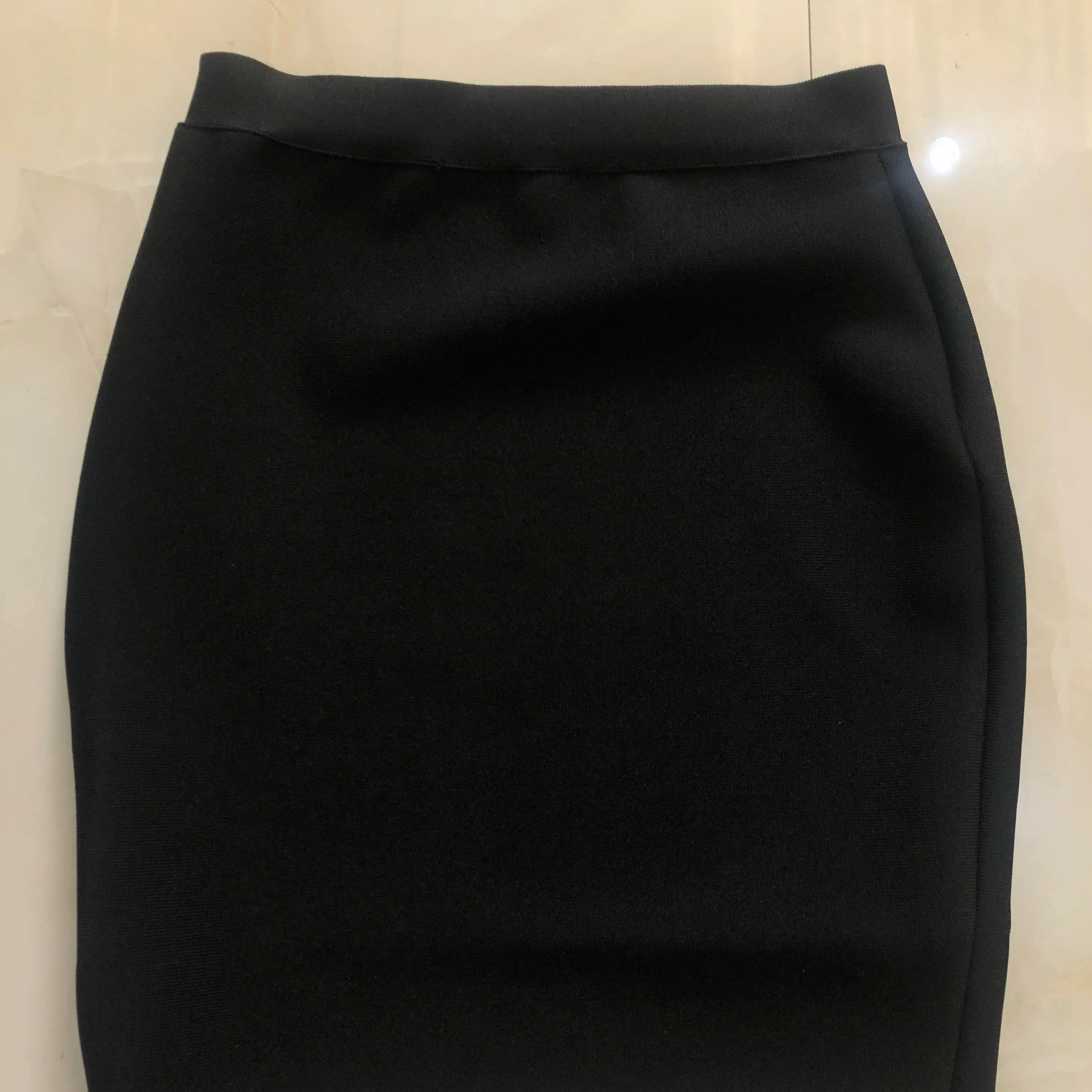 Wholesale Shipping Candy Color Sexy Women Bodycon Mini Bandage Skirt 2021 Designer Fashion Black Pencil Skirt Faldas 43cm black