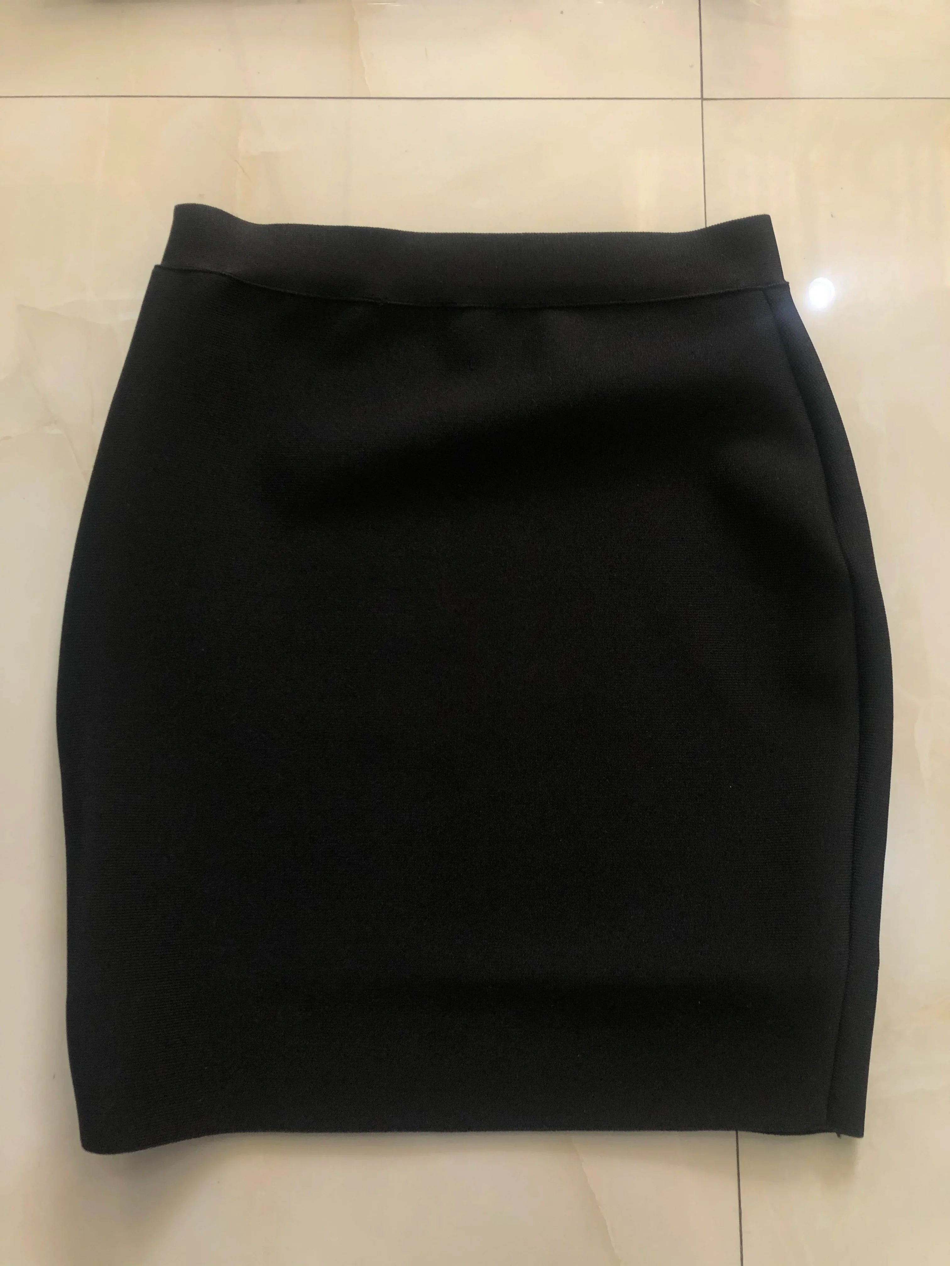 Wholesale Shipping Candy Color Sexy Women Bodycon Mini Bandage Skirt 2021 Designer Fashion Black Pencil Skirt Faldas 43cm black