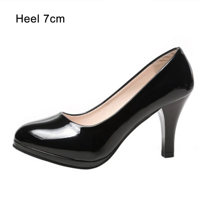 Voesnees Women Shoes Comfortable Formal Wear Black High Heels 3-5cm Professional Mid-heel Flight Attendant Etiquette Work Shoes black 4