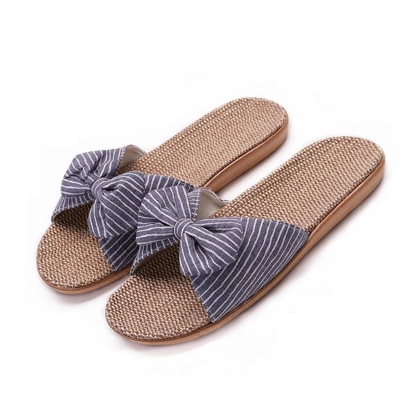 Suihyung Summer Flax Slippers Women Men Casual Linen Slides Multi-Style Non-Slip EVA Home Flip Flops Indoor Shoes Female Sandals